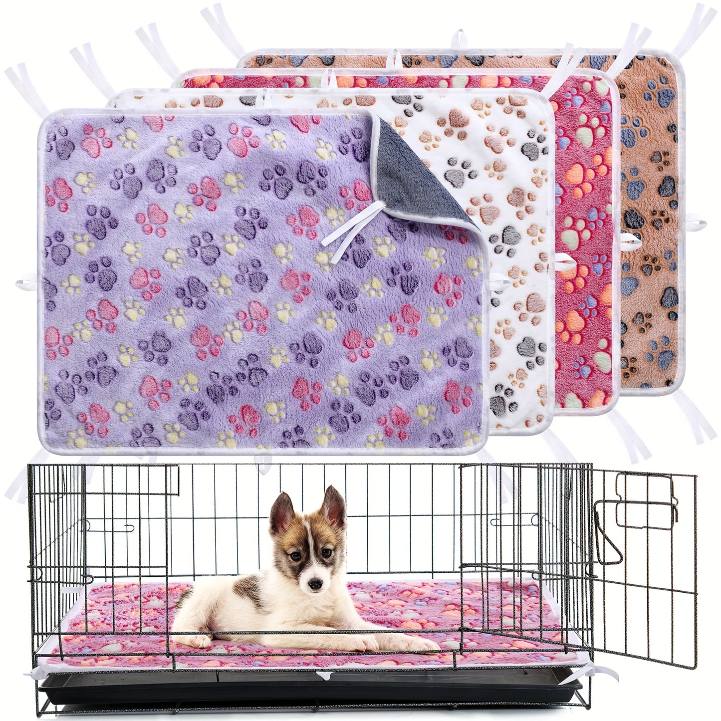 4 Pack Mother'S Day Gift Washable Pee Pads With Belt For Pet Crate 18'' X 24 Reusable Puppy Pads Pet Training Pads Puppy Potty Pads Absorbent Whelping Dog Bed Pad Mat For Playpen Crate