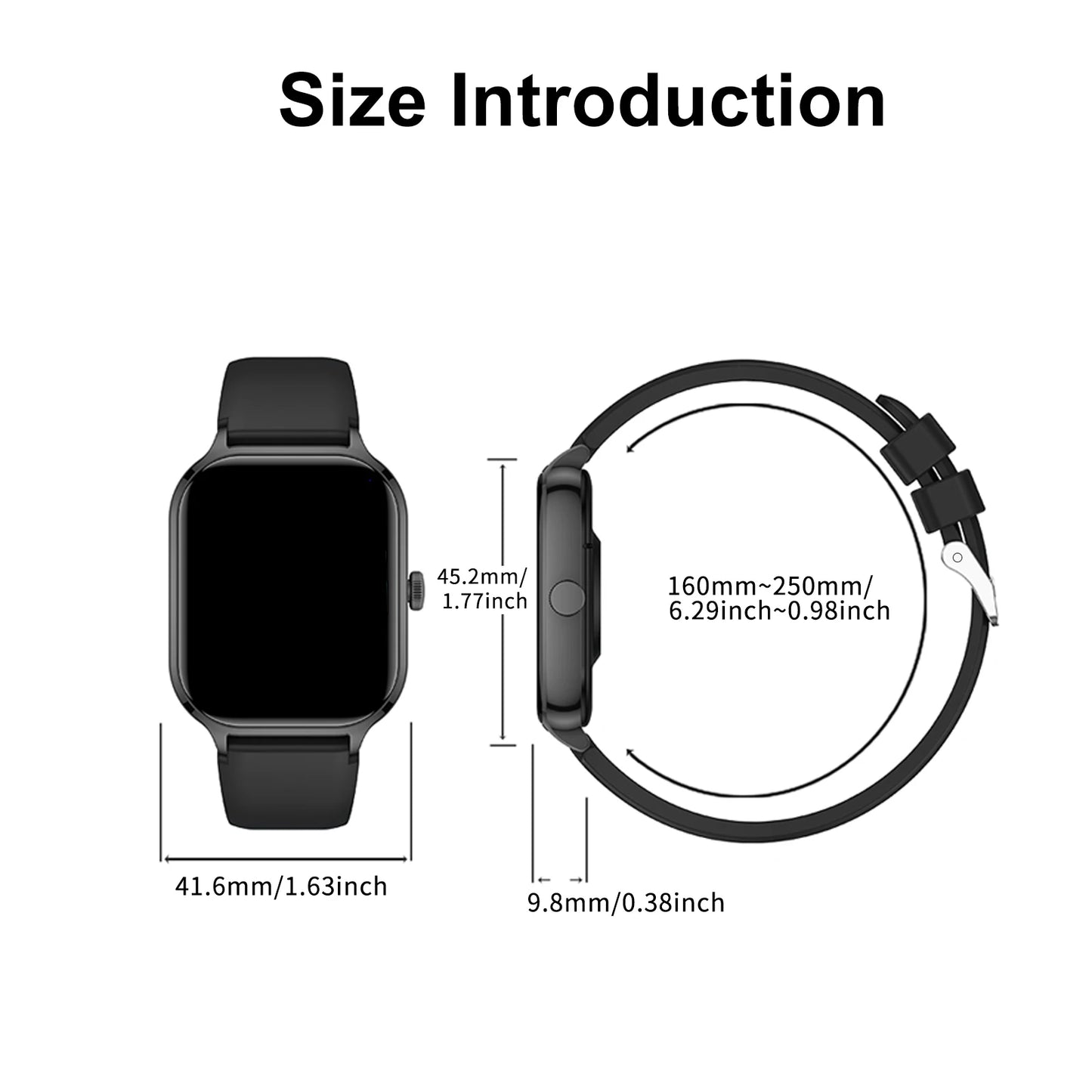 2025 Smart Watch, Wireless Dialing, Multiple Sport Modes, Various App Notifications, iPhone/Android