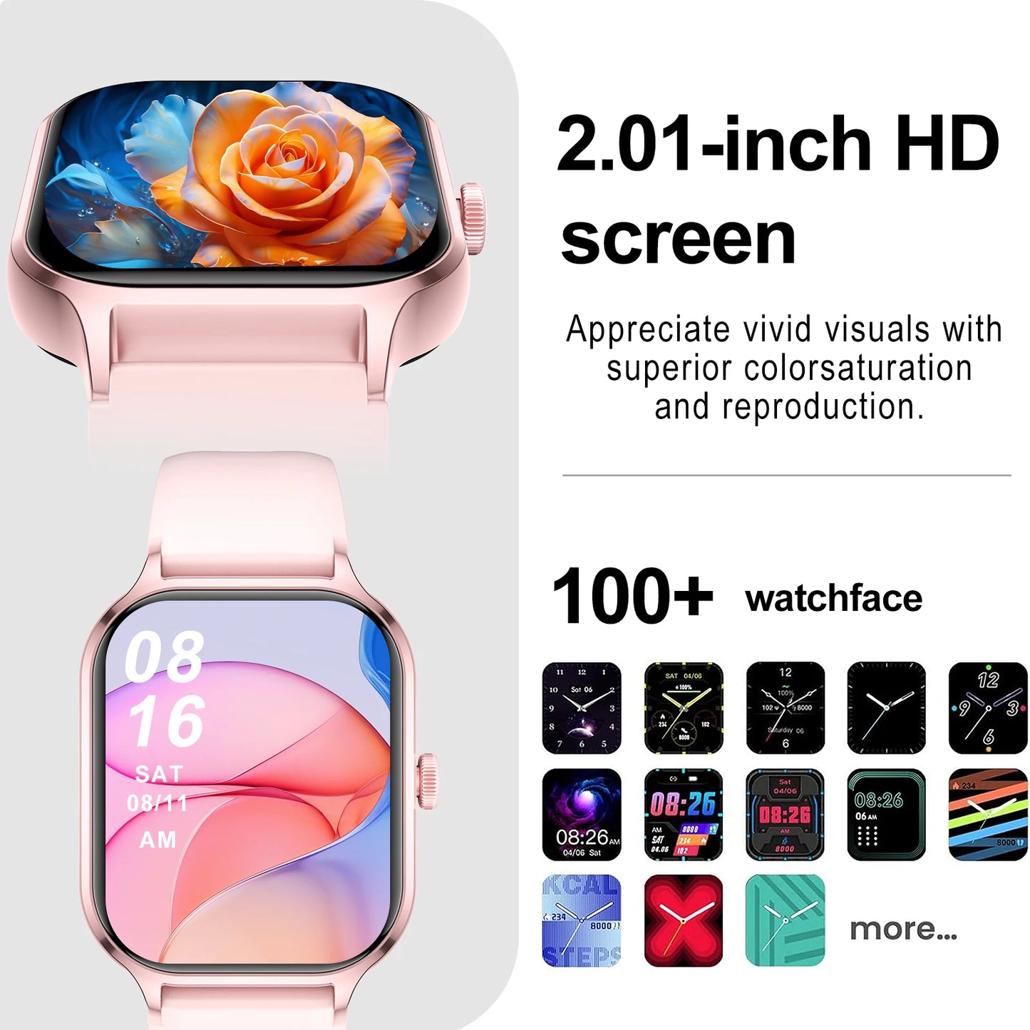 2025 Smart Watch, Wireless Dialing, Multiple Sport Modes, Various App Notifications, iPhone/Android