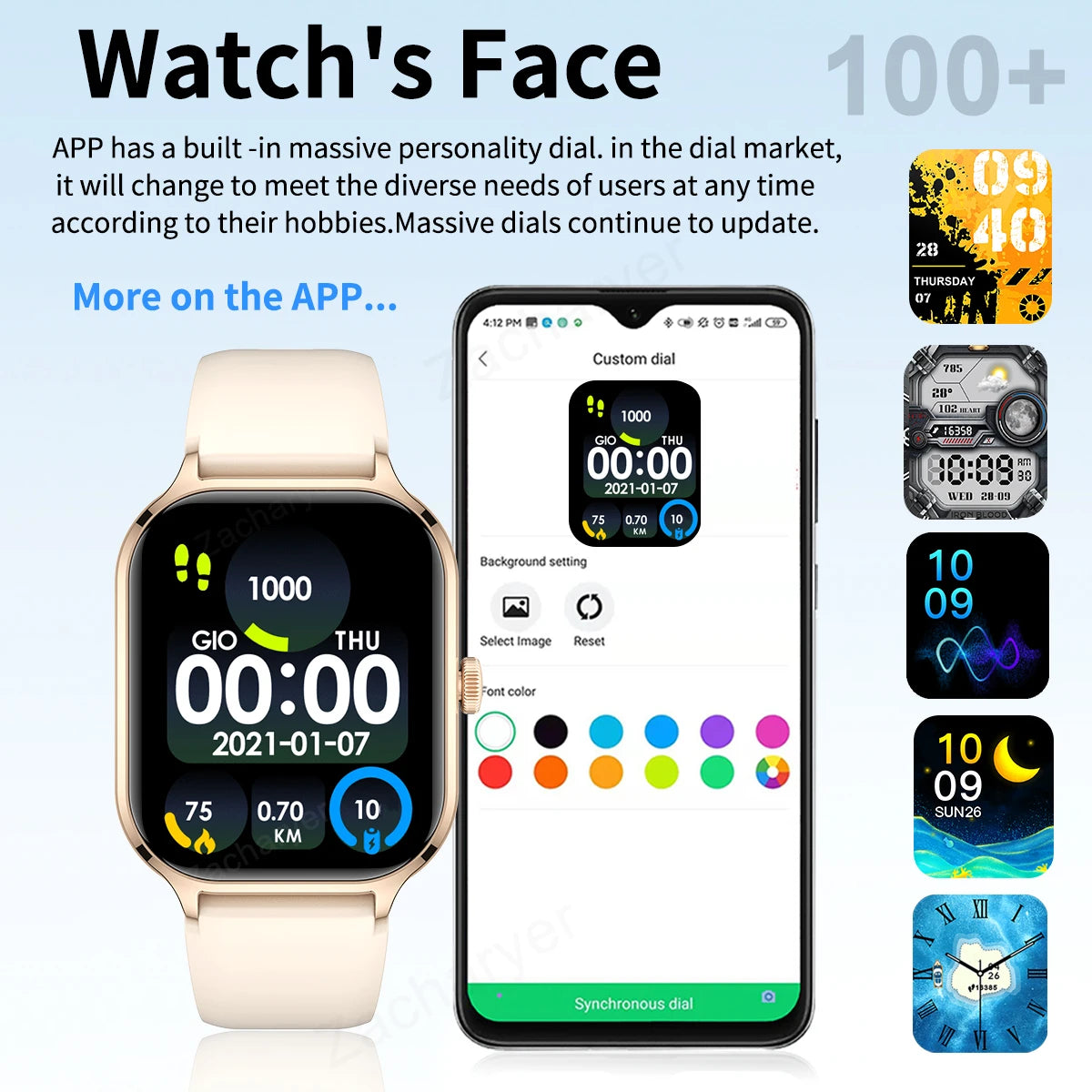 2025 Smart Watch, Wireless Dialing, Multiple Sport Modes, Various App Notifications, iPhone/Android