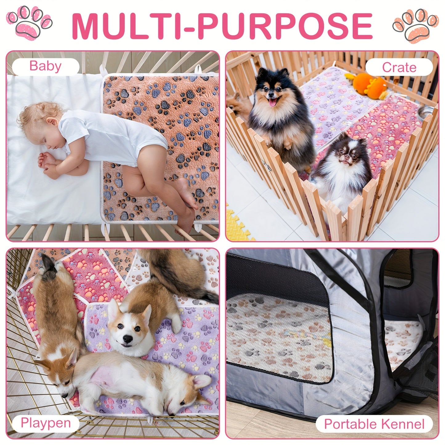 4 Pack Mother'S Day Gift Washable Pee Pads With Belt For Pet Crate 18'' X 24 Reusable Puppy Pads Pet Training Pads Puppy Potty Pads Absorbent Whelping Dog Bed Pad Mat For Playpen Crate