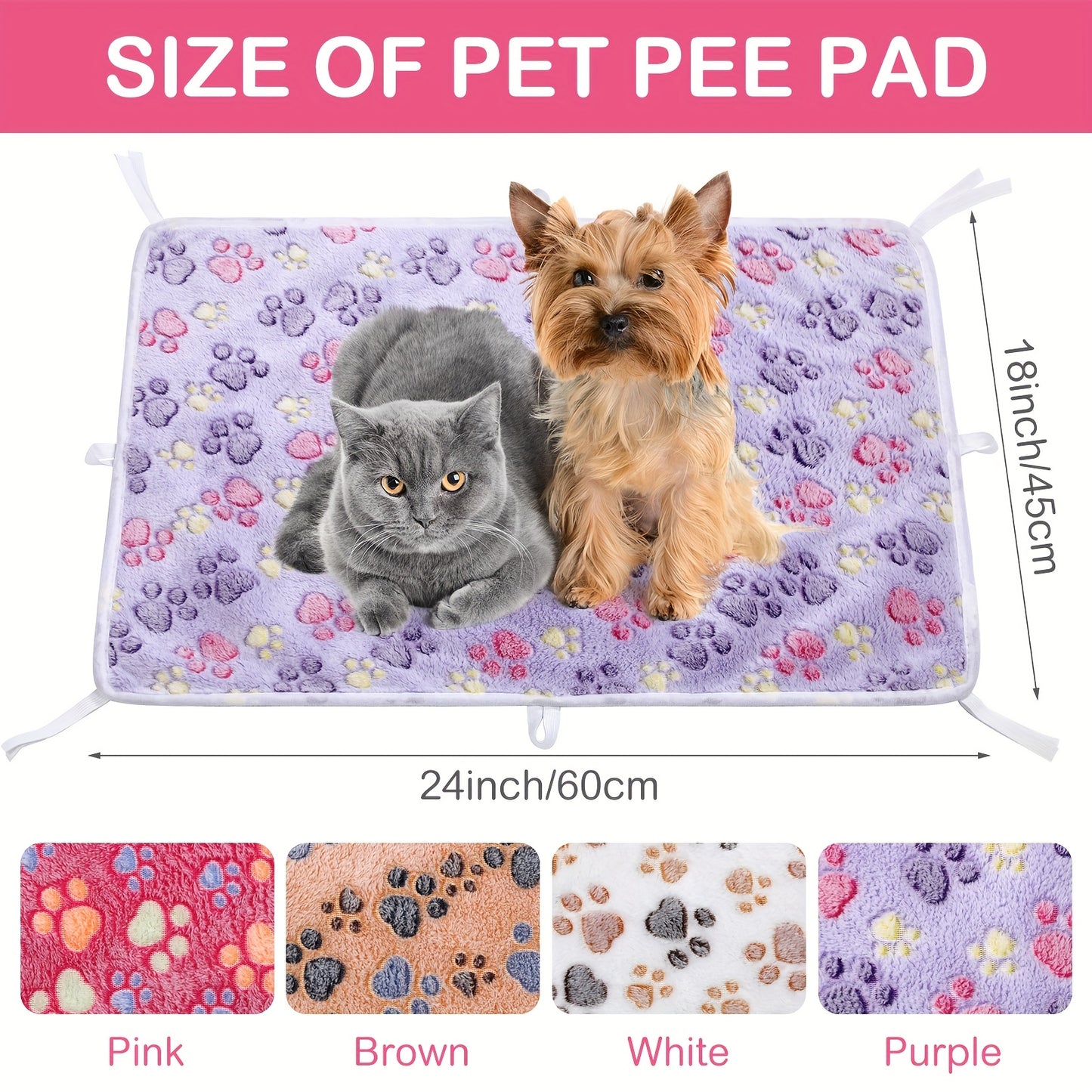 4 Pack Mother'S Day Gift Washable Pee Pads With Belt For Pet Crate 18'' X 24 Reusable Puppy Pads Pet Training Pads Puppy Potty Pads Absorbent Whelping Dog Bed Pad Mat For Playpen Crate
